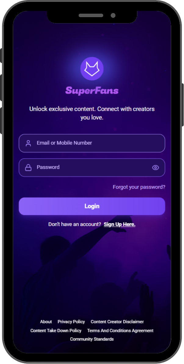 SuperFans App Mockup